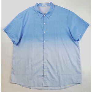 Hawalili Shirt Mens 3XL Blue Hawaiian Short Sleeve Cotton Striped Regular Fit